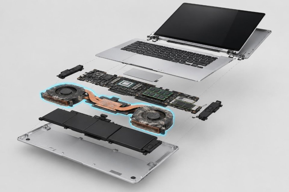 Чистка MacBook от пыли