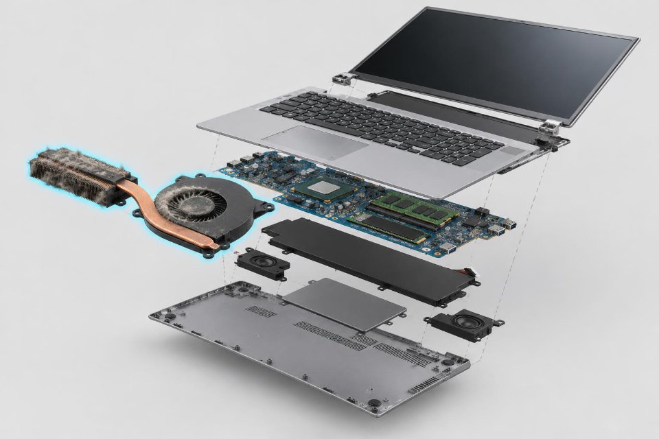 Чистка ноутбука ASUS от пыли